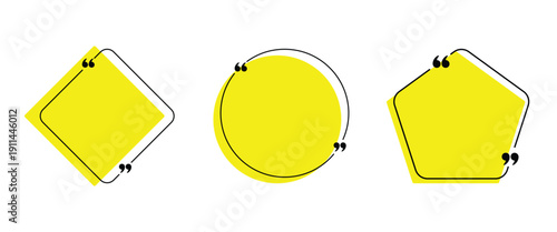 Quotation mark frames collection text boxes speech bubbles quote templates minimalist design elements Blank template design boxes for blog quotes symbols and messaging on transparent background.