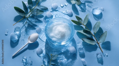 Soft Gel Skincare Inspired by Beta Glucan on Blue Background