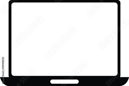 Flat laptop icon for websites and apps