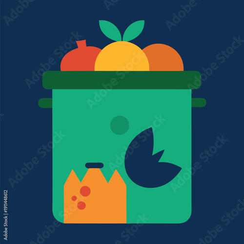 A compost bin with food scraps inside 