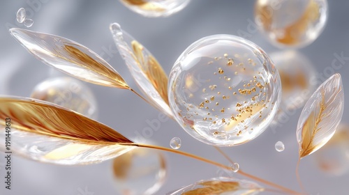 High Fidelity 3D Render of Dermocosmetic Biotechnology Ingredients