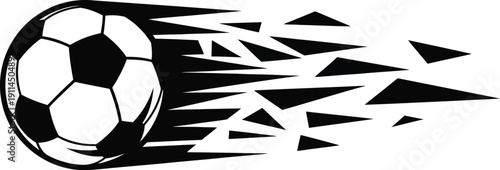 Black and white soccer ball with motion blur