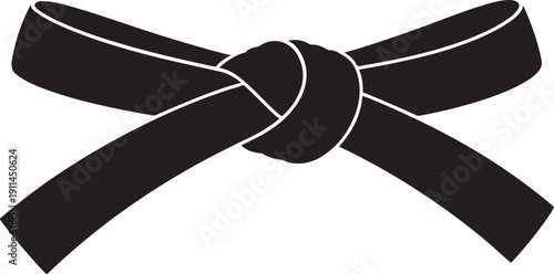 Black ribbon tied in a bow knot