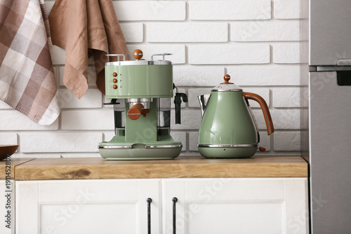 Modern coffee machine and e...