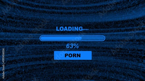Progress bar porn loading animation. loading porn progress bar with percent number.