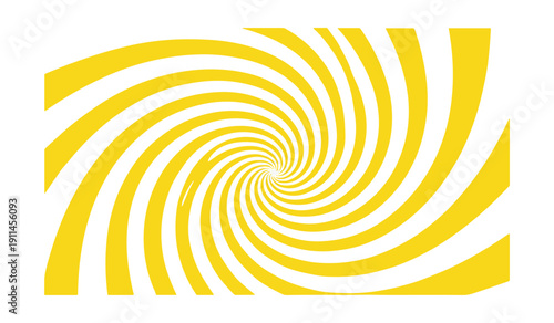 Foto Vibrant Yellow Spiral Vortex With Radiating Curved Lines On White Background Cur