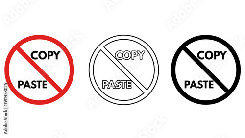 No copy paste icons set for editorial use