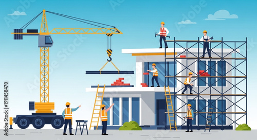 construction site with crane