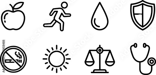 Cancer Prevention Action Week icons set for health campaign