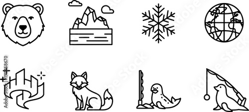 Polar Bear Day Arctic Icons