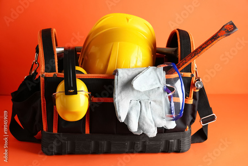 Tool bag with hardhat and c...