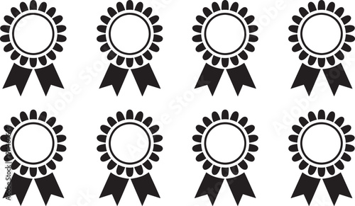 Ribbon rosette black white background awards