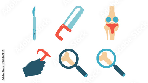 Medical icon set for joint and bone health illustration
