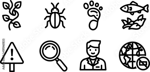 National Invasive Species Awareness Week icon set