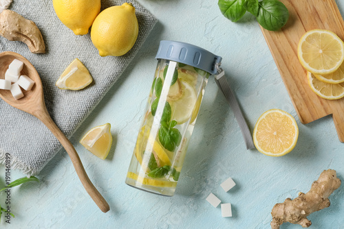 Bottle of infused water wit...