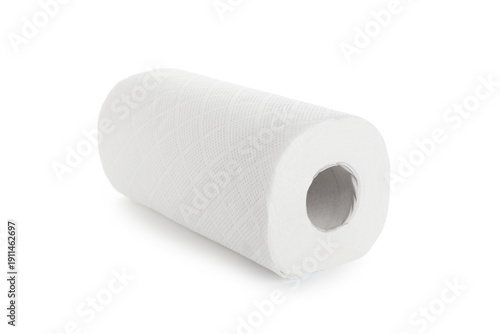Roll of paper towels on whi...