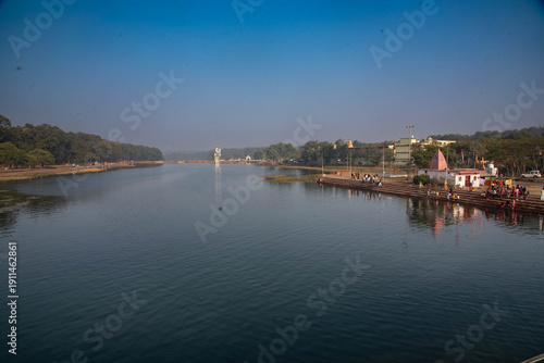 night view of the river in the city