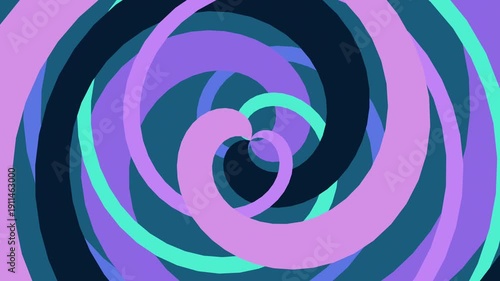 Abstract Hypnotic Spiral Background with Purple and Teal Swirling Motion