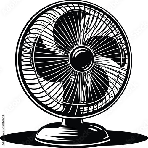 fan isolated on black