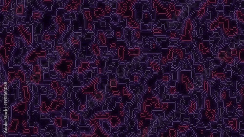 Cyberpunk Topography Motion Background with Glowing Neon Circuit Lines