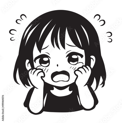 OMG twarz dziewczyny anime wektor awatar