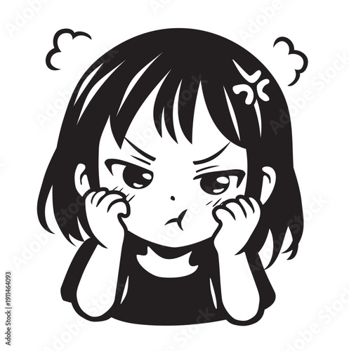 Obrażona dziewczyna anime twarz awatar