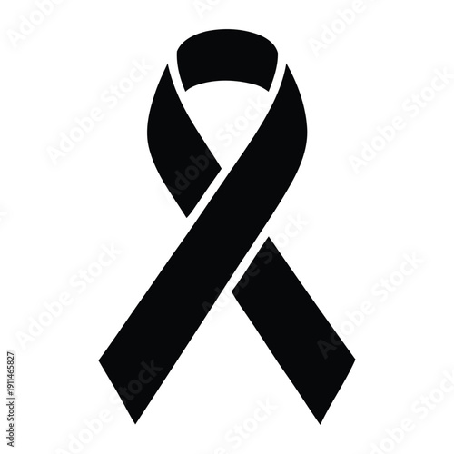 Black ribbon symbolizing awareness and solidarity for a cause