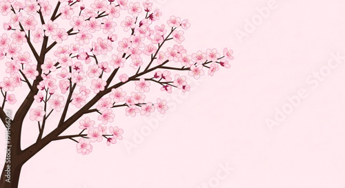Cherry blossom tree branch with delicate pink flowers a symbol of spring and renewal perfect for nature and beauty themes