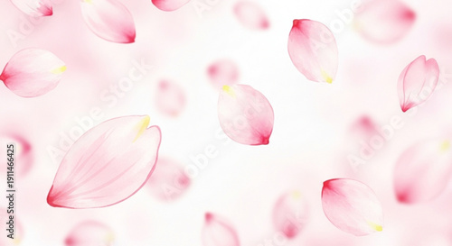 Soft pink cherry blossom petals falling gently delicate floral background for spring beauty and romantic concepts isolated on white