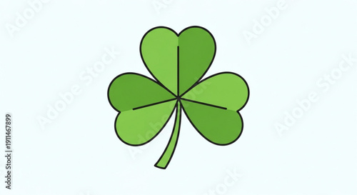 Green shamrock clover symbol a simple flat vector illustration representing luck and St Patricks Day isolated on a clean white background