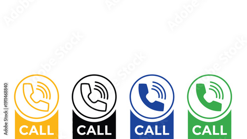 Phone icon vector illustrations with call button for communication design