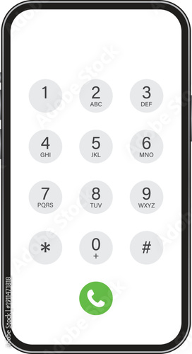 Smartphone dial button icon in flat style. Phone number pad vector illustration on isolated background. Telephone interface sign business concept.