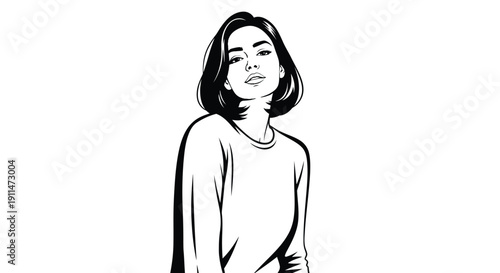 Lady art in vector with white background