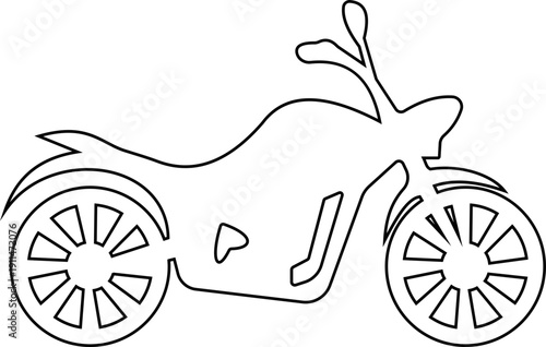 Motorcycle and scooter vector, transport silhouette and outline , modern bike symbol group isolated on transparent background for urban mobility design
