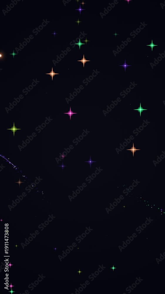 custom made wallpaper toronto digitalAbstract Dark Background with Bright Multicolored Star Shapes Motion Animation