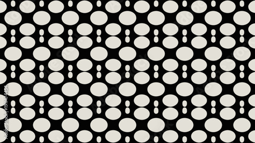 A seamless pattern features a dense arrangement of light gray circles against a stark black background creating a repetitive visual texture high quality professional detailed modern