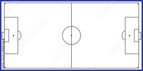 Football fields top view. Soccer grass fields with chalk lines. Green grass field background. Vector Football - Soccer Field. Scheme and marking of the football field, soccer field. 