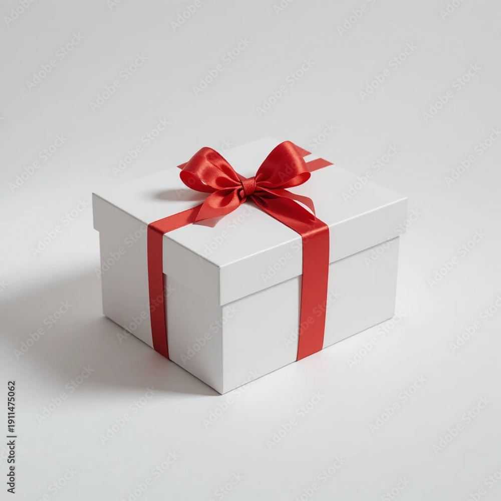 Fototapeta premium gift box with red ribbon