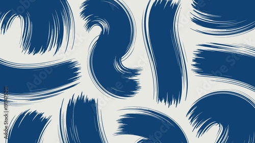 An abstract background features dynamic brushstrokes in a deep indigo hue against a clean off white canvas creating a modern aesthetic high quality professional detailed elegant