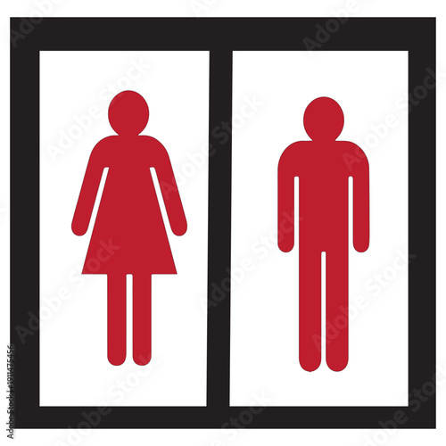 Restroom women and men symbol, flat web button, toilet vector illustration information .
