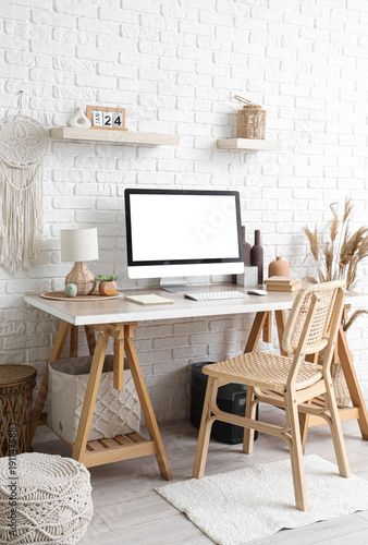 Stylish workspace with mode...