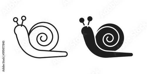 Snail icon in line design. editable stroke icons pack
