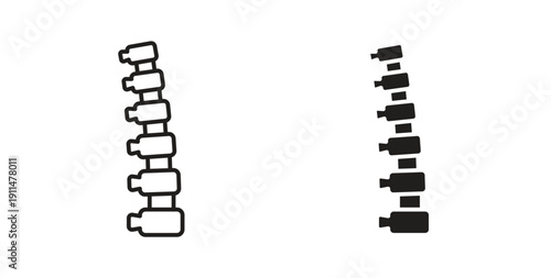 Spine icon in line design. editable stroke icons pack
