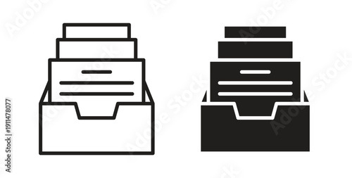 Store files icon in line design. editable stroke icons pack