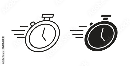 Time fast icon in line design. editable stroke icons pack