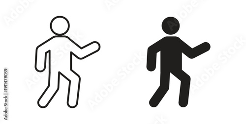 Walk icon in line design. editable stroke icons pack