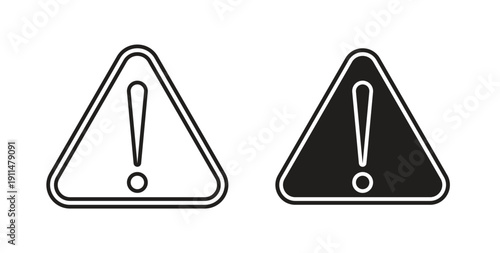 Warning icon in line design. editable stroke icons pack