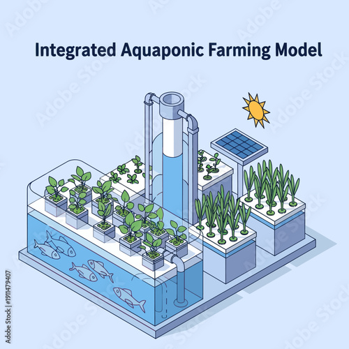 Aquaponic Farming System with Solar Power.