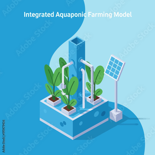Aquaponic Farming System with Solar Panel.