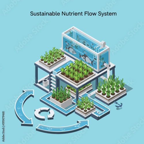 Sustainable Nutrient Flow System Hydroponic Farm.